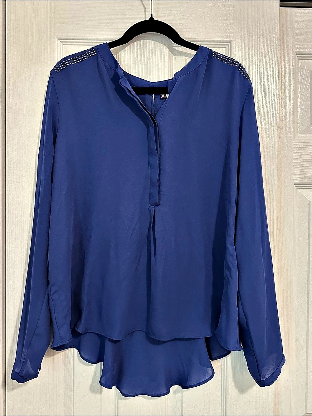Jennifer Lopez Long Sleeve Blouse in Blue Size XL